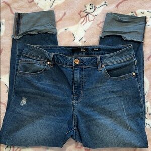 1822 Denim Taylor Blue Denim Jeans with Distressed Details